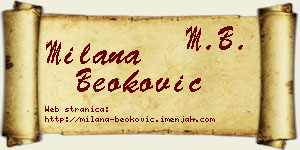 Milana Beoković vizit kartica